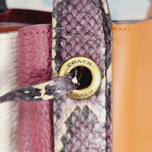 COACH Harmony Hobo Colorblock Snakeskin - Picture 12 of 15